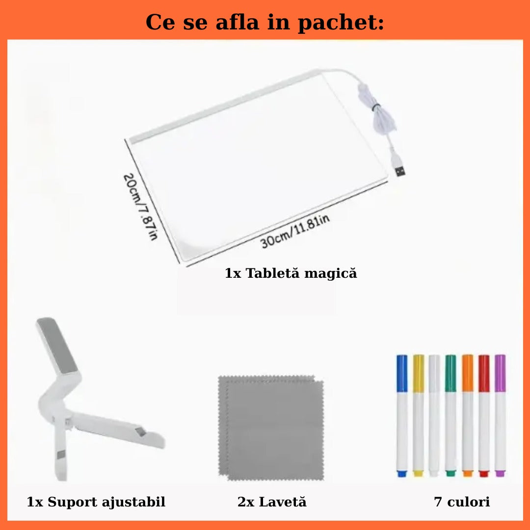 Tableta LED Magică – Creează, Șterge și Strălucește!